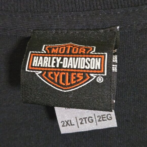 Harley Davidson NWT Black Logo Tee Shirt Manchester NH Size 2XL - Picture 5 of 6